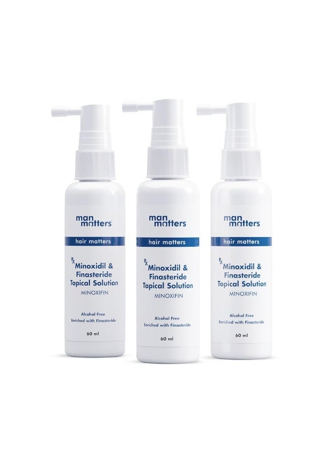 مان ماترز محلول مان ماترز بتركيز 5% مينوكسيديل + 0.1% فيناسترايد 60 مل | لعلاج تساقط الشعر وتحفيز نموه | (عبوة من 3 قطع) - Image 1